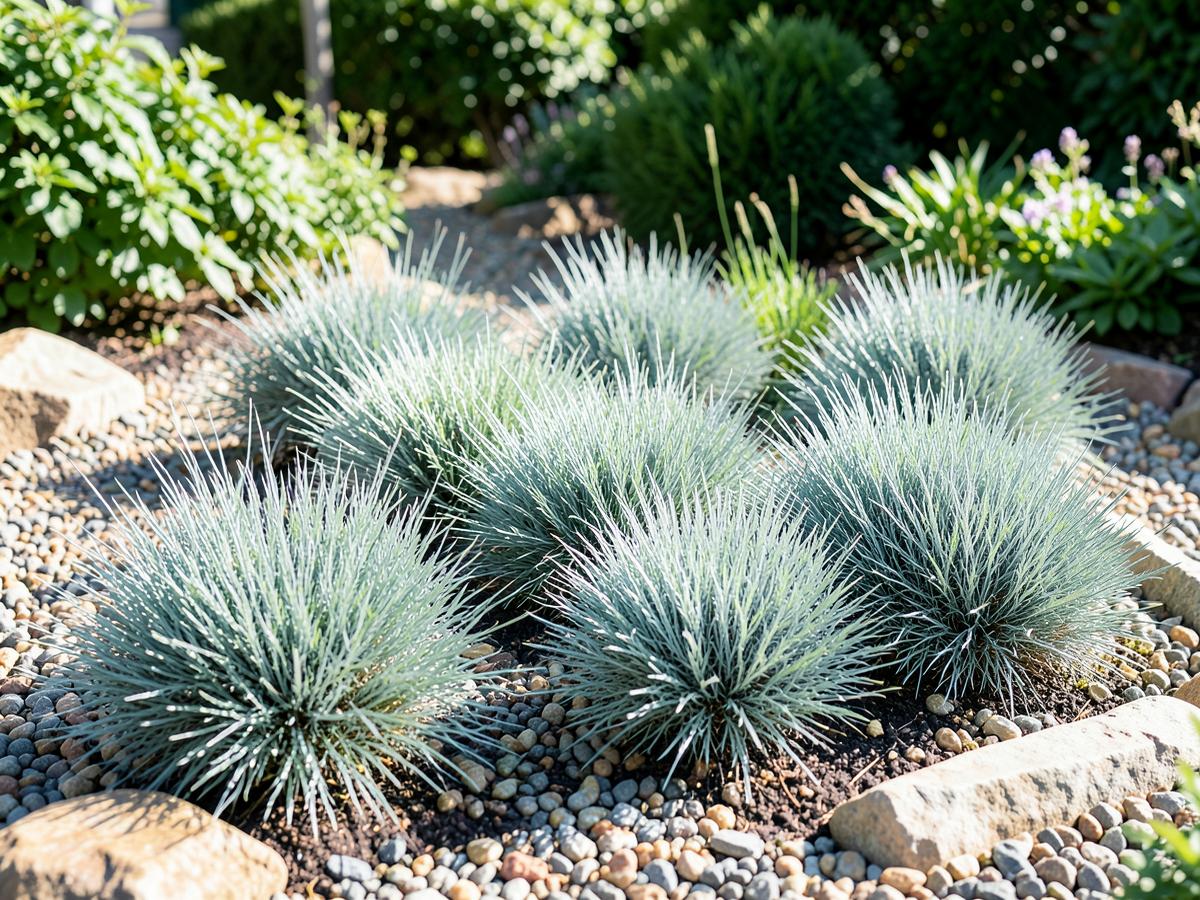 Blue Fescue in bloom